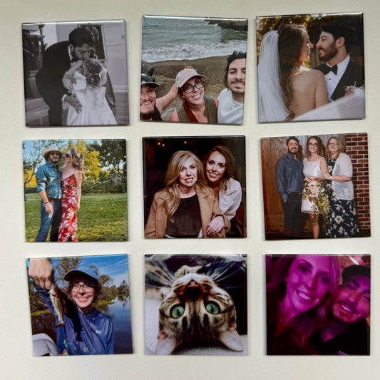 9 PACK - 2.5"  x 2.5" PHOTO MAGNETS